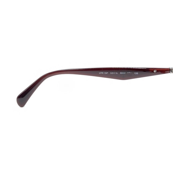 Prada VPR 15P MAX-1O1 Burgundy Dark Red Silver Eyeglasses Frames 53-16 135 Italy - Picture 10 of 12